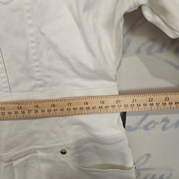 NWT Eloquii Denim White Jumpsuit Size 14 Gold Hardware $159 - Picture 11 of 13